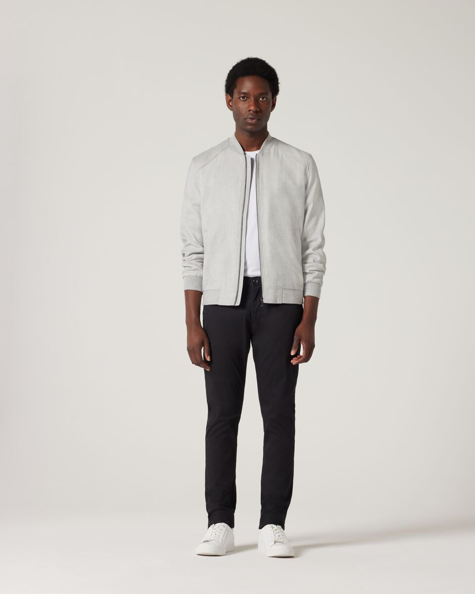 Slim Fit Jacquard Texture Tee, White, hi-res